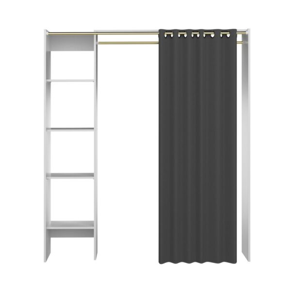 Dressing extensible 1 colonne blanc et rideau anthracite - CLOTHES – Image 4