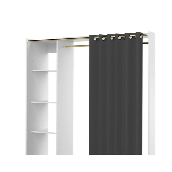 Dressing extensible 1 colonne blanc et rideau anthracite - CLOTHES – Image 6