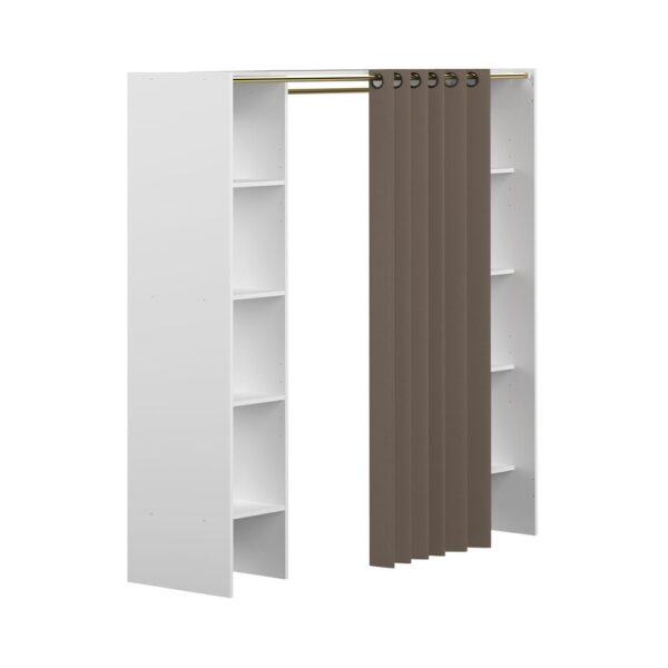 Dressing extensible 2 colonnes blanc et rideau taupe - CLOTHES – Image 3