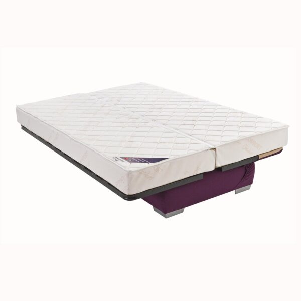 Banquette-lit clic-clac 130 cm matelas 13 cm motif triangles – Image 2