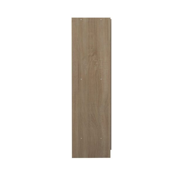 Dressing 2 colonnes + meuble 4 tiroirs chêne/blanc, rideau taupe – Image 6
