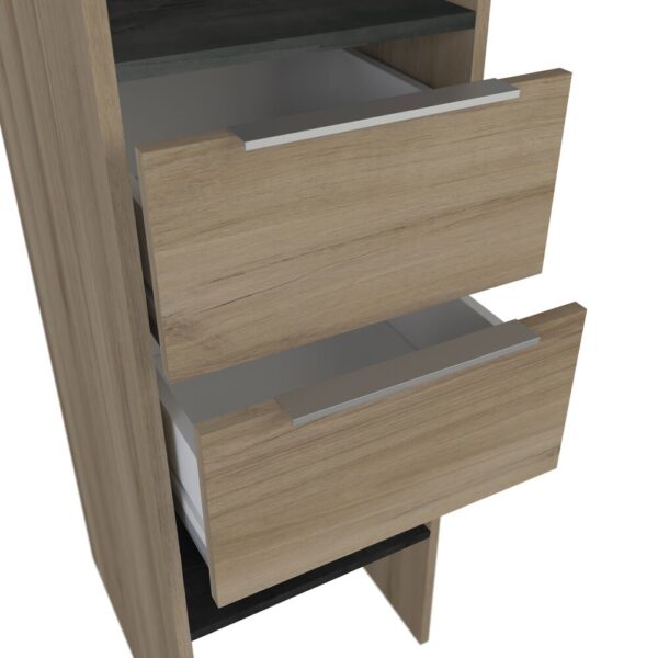 Dressing extensible 115/190x50x203 cm chêne et effet béton – Image 6
