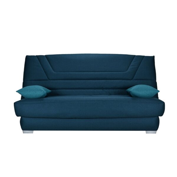 Banquette-lit clic-clac 140 cm matelas BULTEX tissu bleu nuit - CASUAL – Image 3