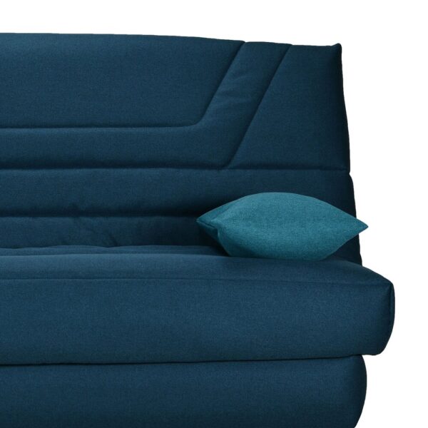 Banquette-lit clic-clac 140 cm matelas BULTEX tissu bleu nuit - CASUAL – Image 4