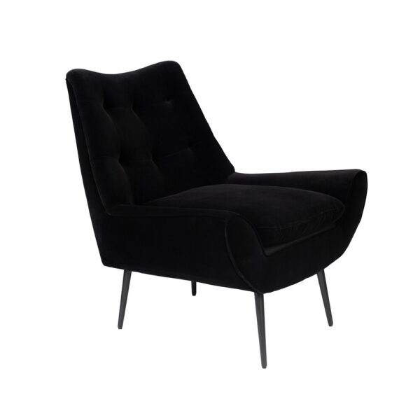 Fauteuil 80x79,5x83,5 cm en tissu noir - GLODIS – Image 2