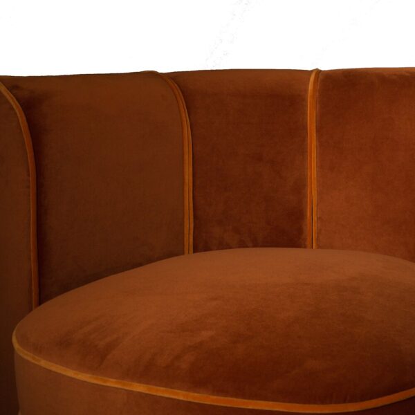 Fauteuil pivotant 86x74x76 cm en velours orange – Image 5