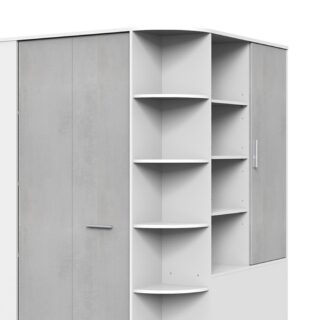 Armoire dressing 124x148x199 cm blanc et gris clair - AMEDA