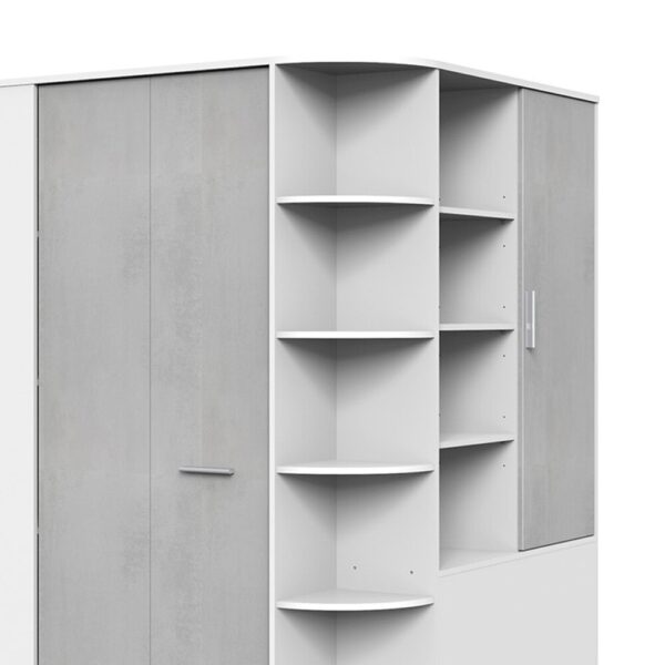 Armoire dressing 124x148x199 cm blanc et gris clair - AMEDA