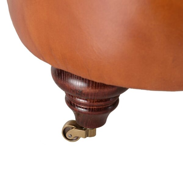 Fauteuil Chesterfield 117x100x73 cm en cuir marron - FOLIO – Image 6