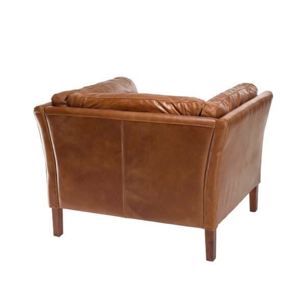Fauteuil vintage 108x84x78 cm en cuir marron - FOLIO – Image 4