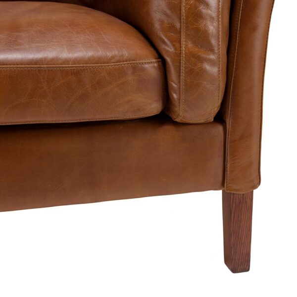 Fauteuil vintage 108x84x78 cm en cuir marron - FOLIO – Image 5