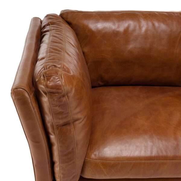 Fauteuil vintage 108x84x78 cm en cuir marron - FOLIO – Image 6
