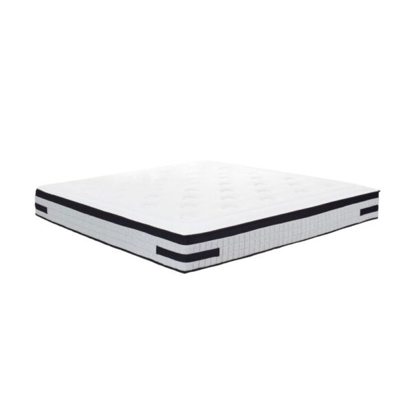 Ensemble matelas 160x200 + sommier + tête de lit gris CONFORTLUXE – Image 3