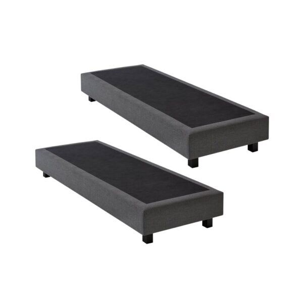 Ensemble matelas 160x200 + sommier + tête de lit gris CONFORTLUXE – Image 5