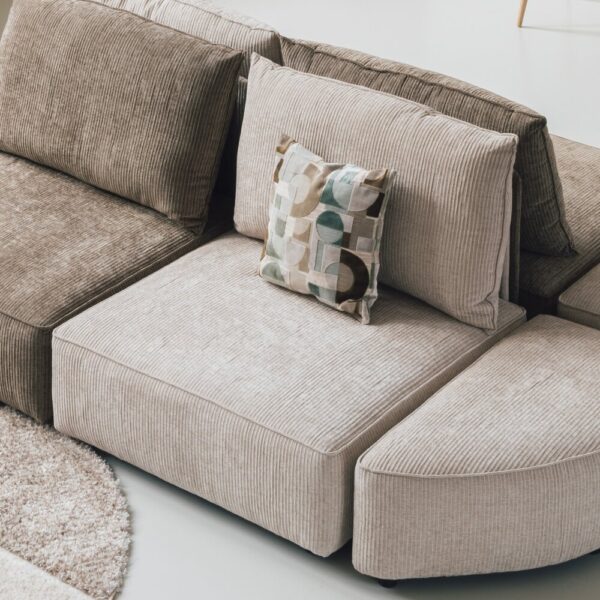 Fauteuil 100x99x87 cm en tissu beige - HUNTER – Image 6