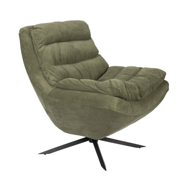 Fauteuil 81x69x82 cm en tissu vert - VINCE – Image 4