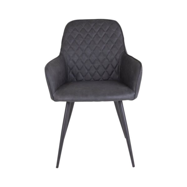 Ensemble table repas 200 cm naturel et 6 fauteuils en PU gris - NYLA – Image 5