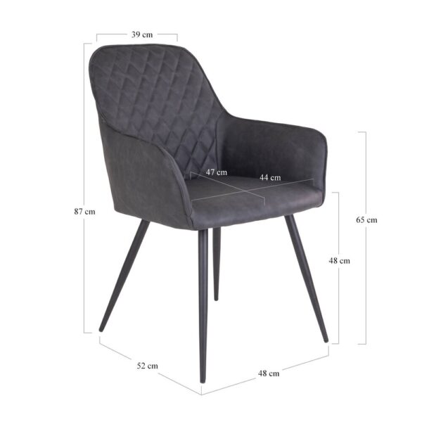 Ensemble table repas 200 cm naturel et 6 fauteuils en PU gris - NYLA – Image 6