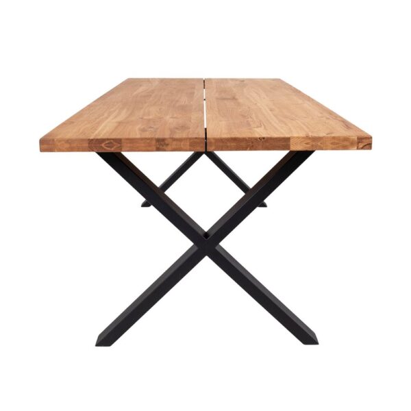 Ensemble table repas 200 cm naturel et 6 chaises moutarde - GELLER – Image 4