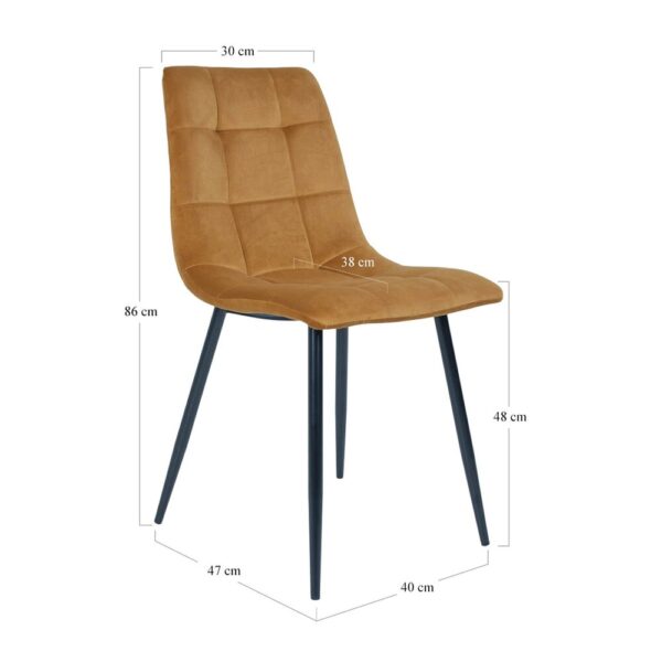 Ensemble table repas 200 cm naturel et 6 chaises moutarde - GELLER – Image 6
