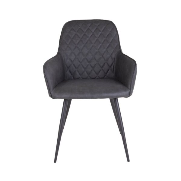 Ensemble table repas 200 cm marron et 6 fauteuils en PU gris - NYLA – Image 5