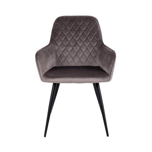 Ensemble table repas 200 cm marron et 6 fauteuils velours taupe - NYLA – Image 5