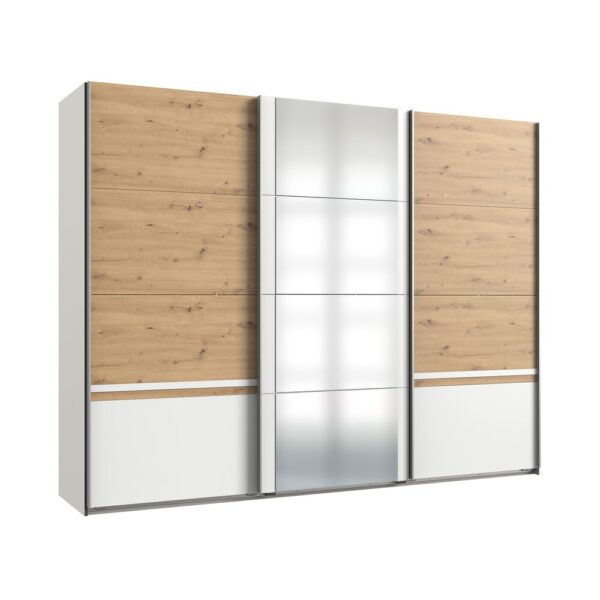 Ensemble lit avec chevets 3 tiroirs, armoire et commode blanc - KANSAS – Image 5
