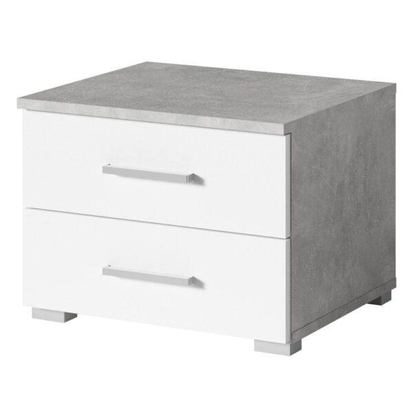 Chambre adulte avec lit, commode, chevets et armoire 2 portes - ASHY – Image 5