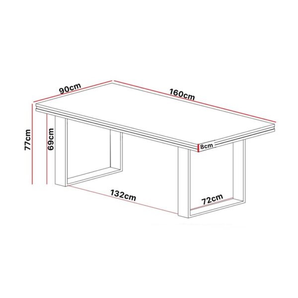 Salle à manger avec table 160 cm, buffet, vitrine chêne grisé - ISTRES – Image 8