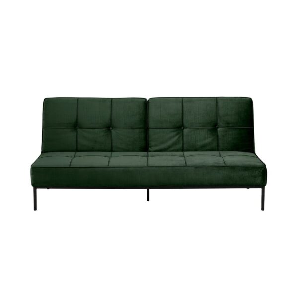 Banquette convertible 3 places 198 cm en velours vert foncé - MANNY – Image 6