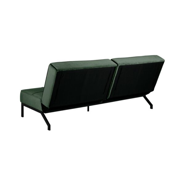 Banquette convertible 3 places 198 cm en velours vert foncé - MANNY – Image 7