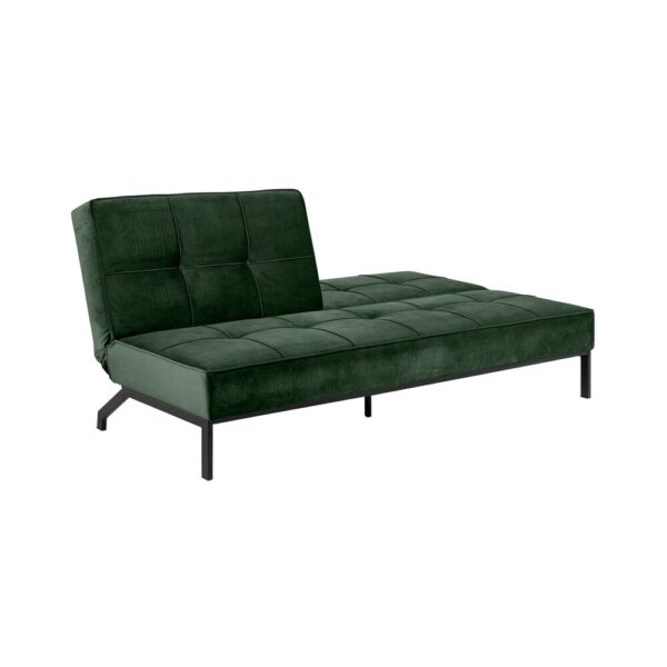 Banquette convertible 3 places 198 cm en velours vert foncé - MANNY – Image 8