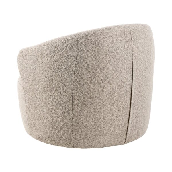 Fauteuil pivotant 80x80x76,5 cm en tissu bouclette beige – Image 5