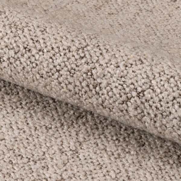 Fauteuil pivotant 80x80x76,5 cm en tissu bouclette beige – Image 6