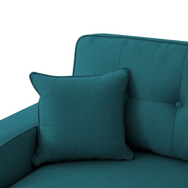 Canapé d'angle réversible et convertible en tissu bleu pétrole - MARYO – Image 7