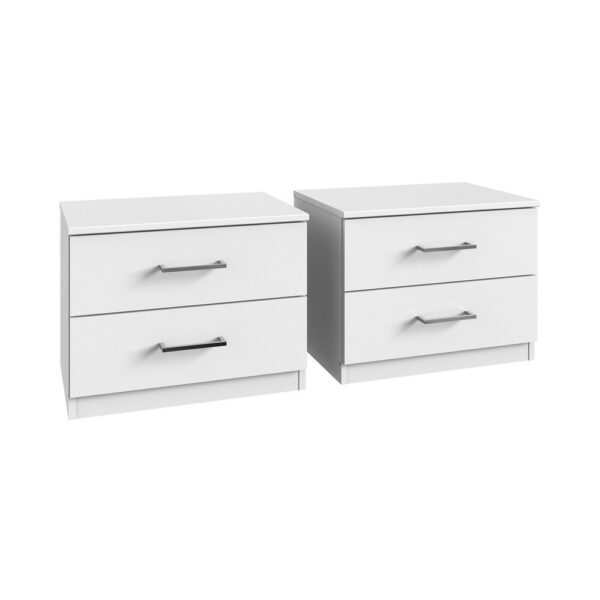 Ensemble lit 180x200 cm, chevets, armoire, coiffeuse blanc - NOELLA – Image 4