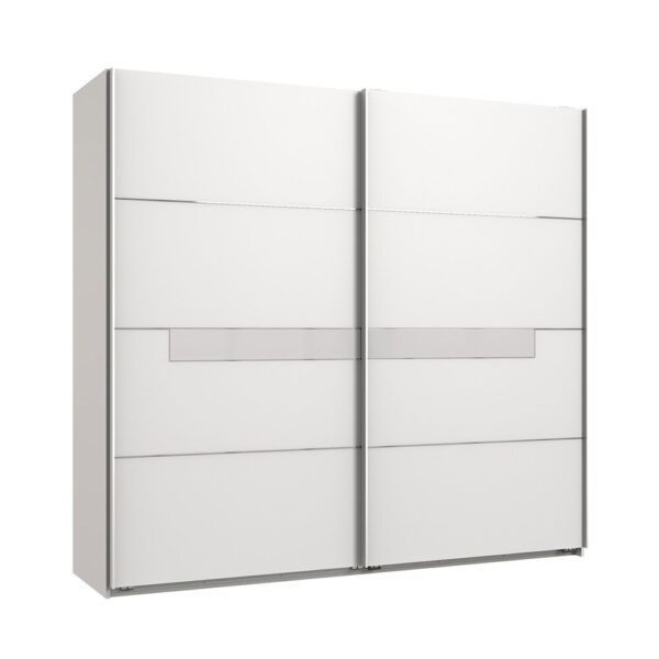Ensemble lit 180x200 cm, chevets, armoire, coiffeuse blanc - NOELLA – Image 5