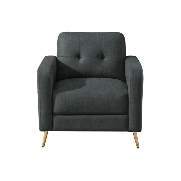 Ensemble 2 canapés + fauteuil en microfibre anthracite - GLIMAR – Image 6