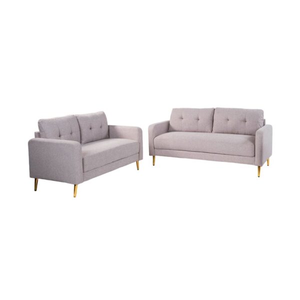 Ensemble de canapés 3+2 places en microfibre gris clair - GLIMAR – Image 3
