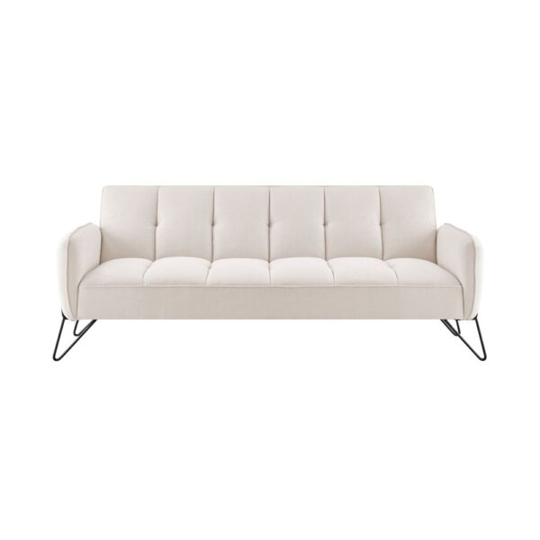 Banquette 3 places clic-clac en microfibre beige - VINTEX – Image 3
