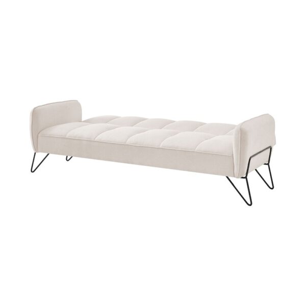 Banquette 3 places clic-clac en microfibre beige - VINTEX – Image 4