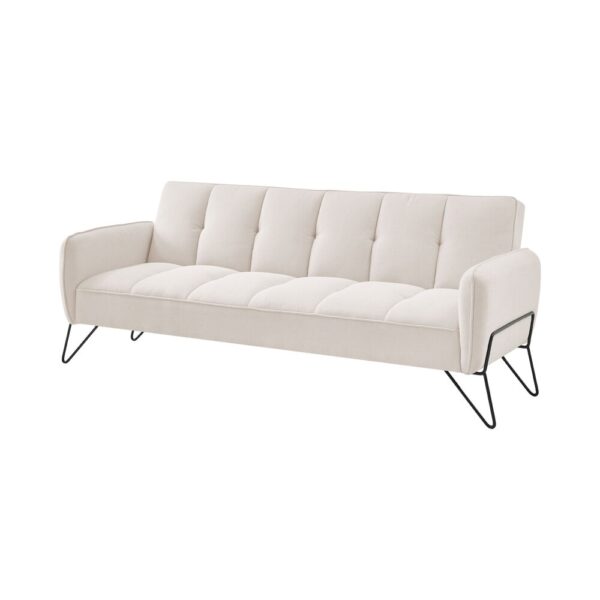 Banquette 3 places clic-clac en microfibre beige - VINTEX – Image 5