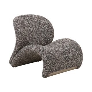 Fauteuil lounge design 82x77x73 cm en tissu marron foncé