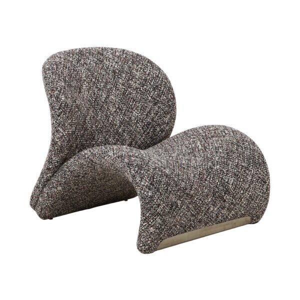 Fauteuil lounge design 82x77x73 cm en tissu marron foncé