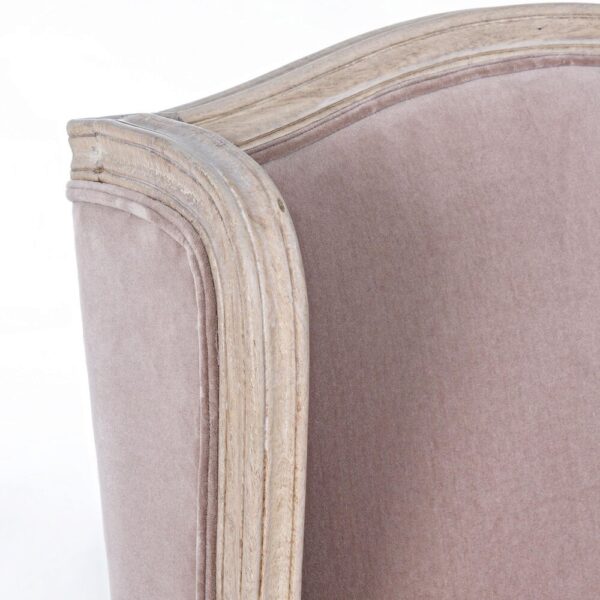 Fauteuil bergère 72x76x102 cm en tissu vieux rose et manguier – Image 6