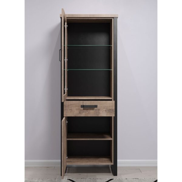 Ensemble salon 3 meubles et étagère décor chêne - PLEX – Image 8
