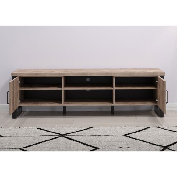 Ensemble salon 3 meubles et étagère décor chêne - PLEX – Image 9