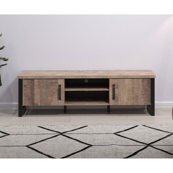 Ensemble salon avec 3 meubles et étagère décor chêne - PLEX – Image 5