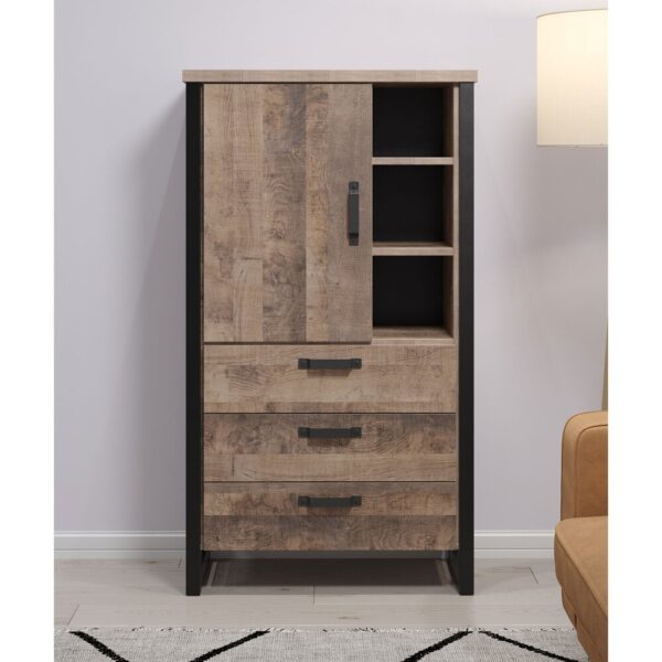 Ensemble salon avec 3 meubles et étagère décor chêne - PLEX – Image 7