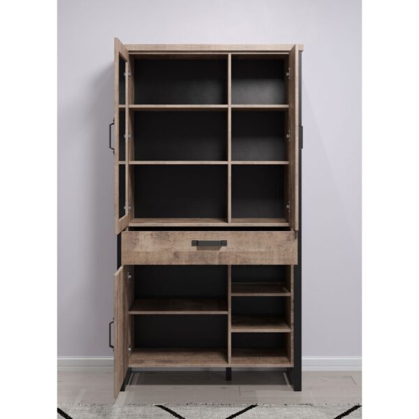 Ensemble salon avec 3 meubles et étagère décor chêne - PLEX – Image 8